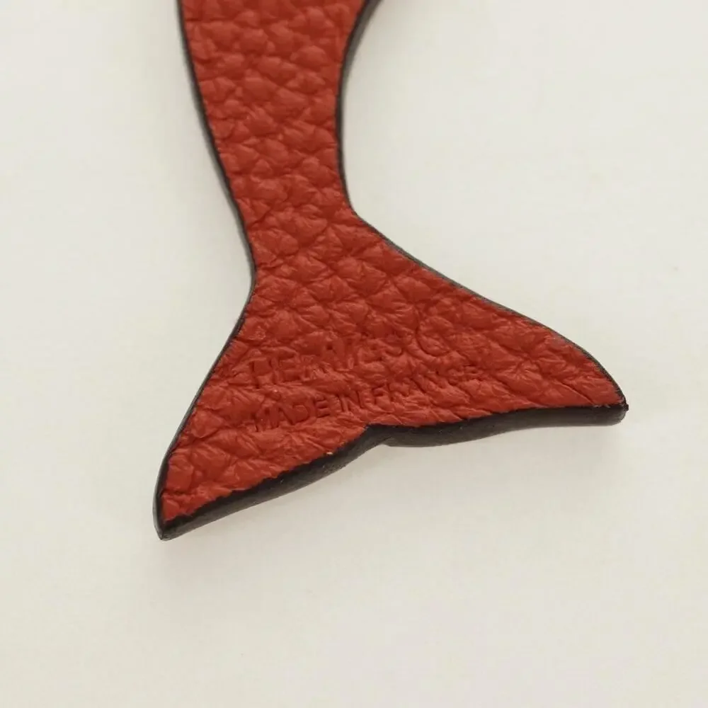Hermes Petit H Dolphin Leather Charm Orange